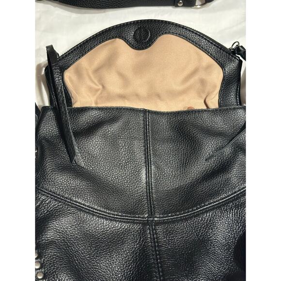 The SAK Silverlake Black Pebble Leather Studded Fringe Crossbody Shoulder Bag - Picture 10 of 13